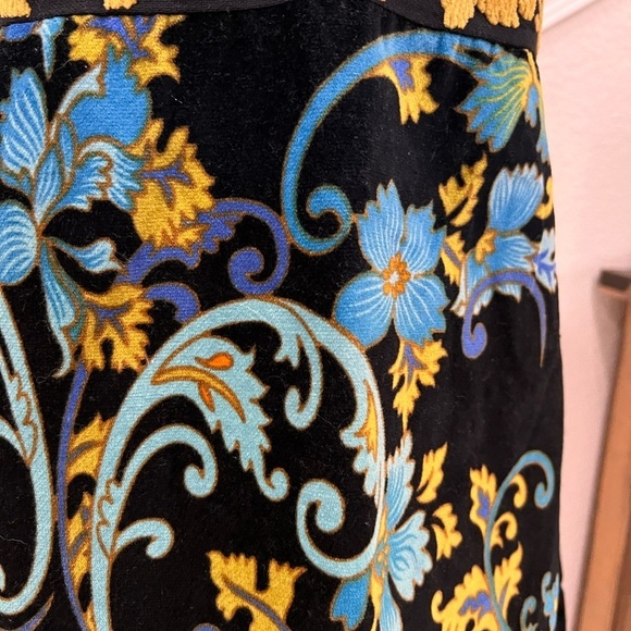 Free People Lost In Paradise Strapless Floral Velvet Mini Dress | Blue &… - Picture 6 of 12